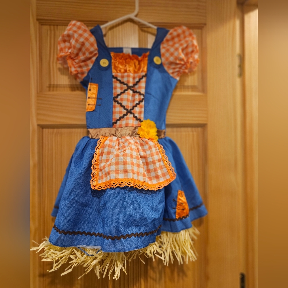 Scarecrow Girls 8-10 Costume Dress Halloween Dress Up Fun Medium